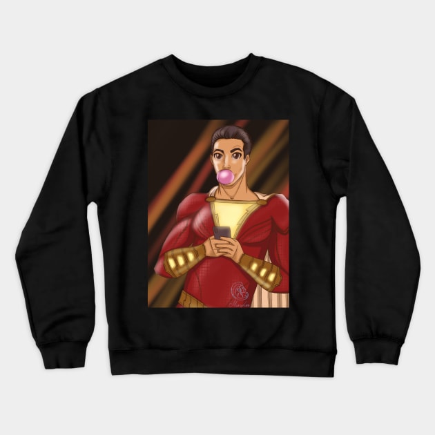 Shazam! Superhero from DC comics in anime style Crewneck Sweatshirt by h0lera